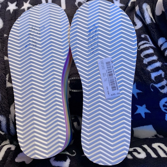 New Kurt Geiger London
Kensington Rainbow Flip-Flop Platform Wedges Sz 38 / 7.5